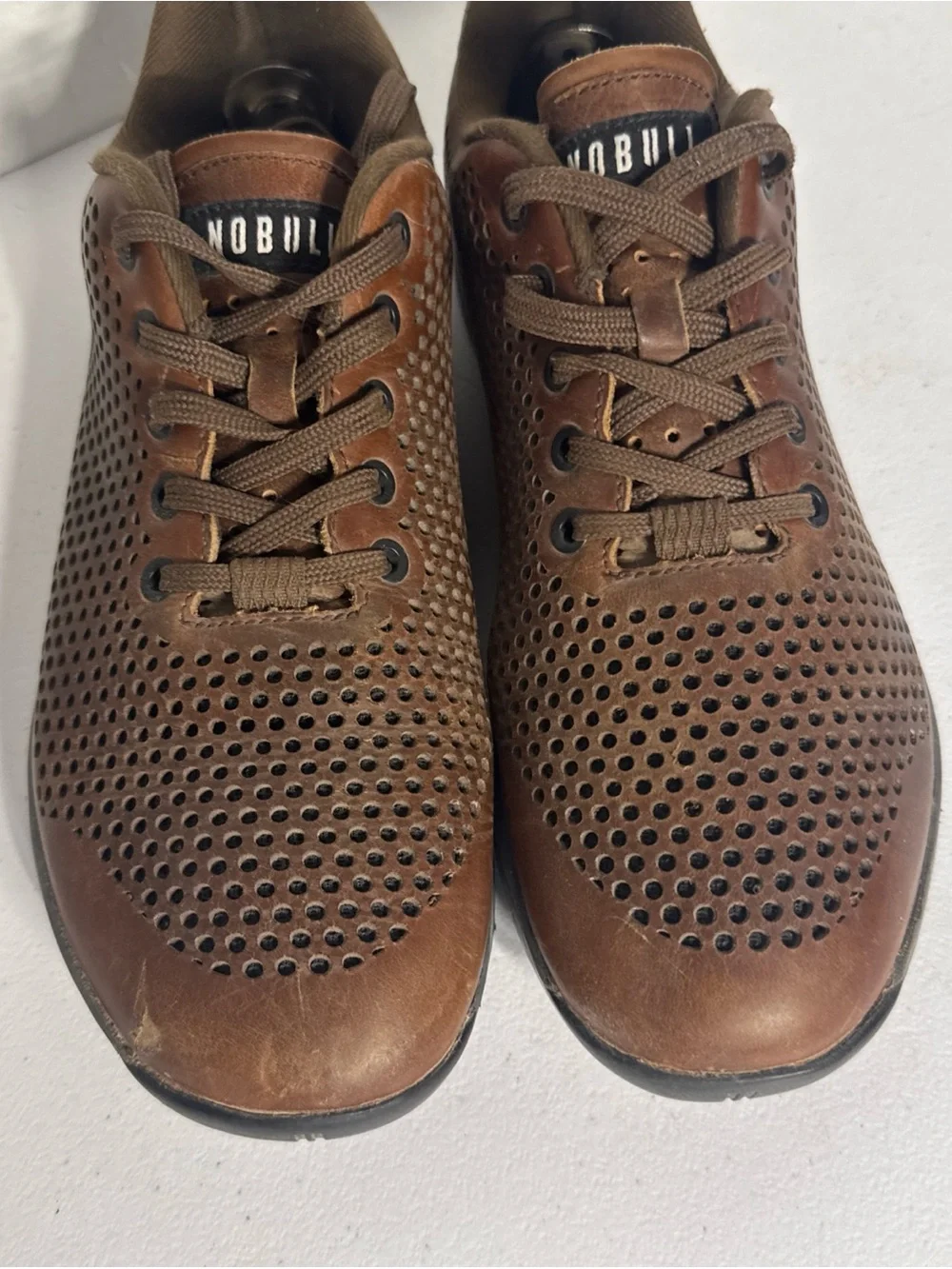 NOBULL Brown Perforated Leather Trainer